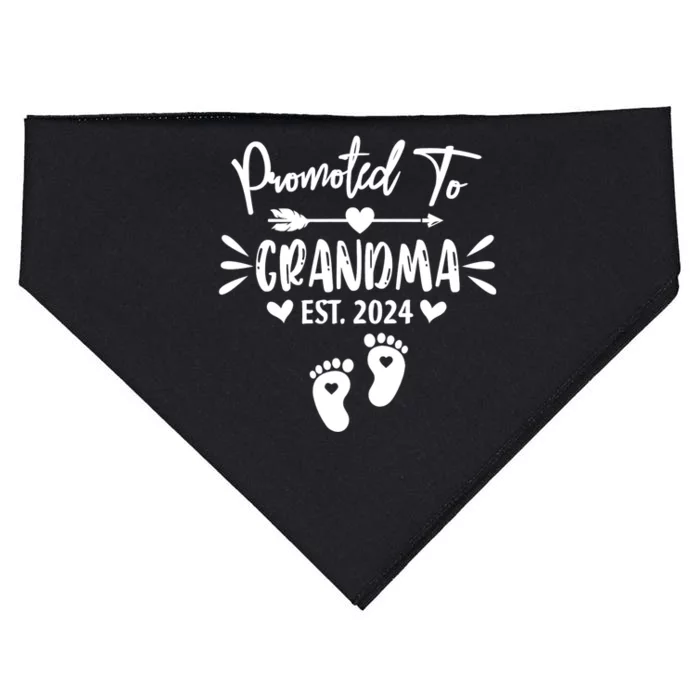 Promoted To Grandma Est 2024 New Grandma Women Grandmother USA-Made Doggie Bandana