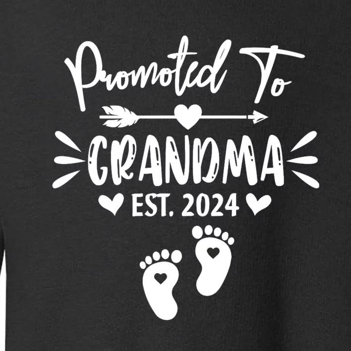 Promoted To Grandma Est 2024 New Grandma Women Grandmother Toddler Sweatshirt