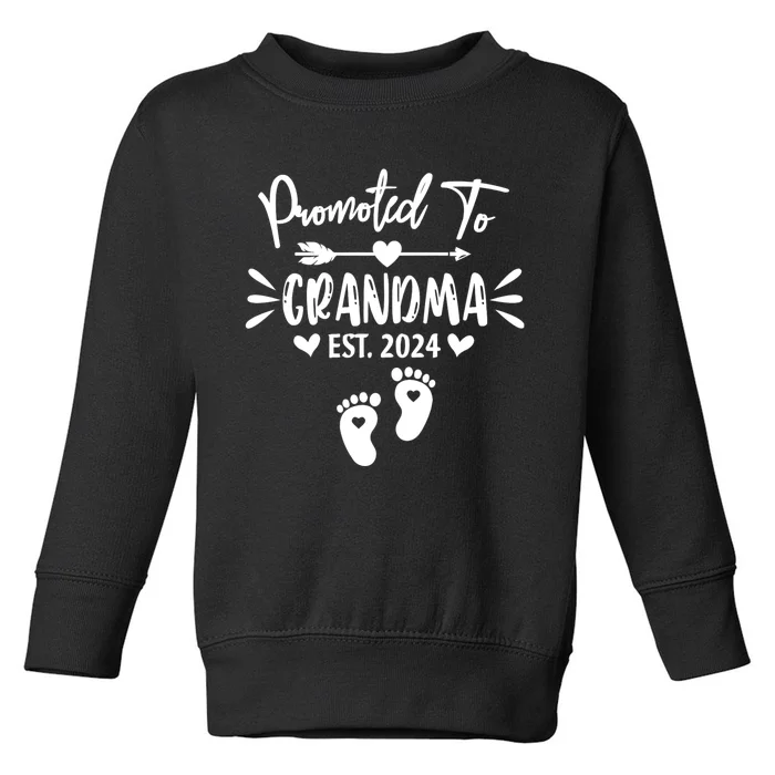 Promoted To Grandma Est 2024 New Grandma Women Grandmother Toddler Sweatshirt