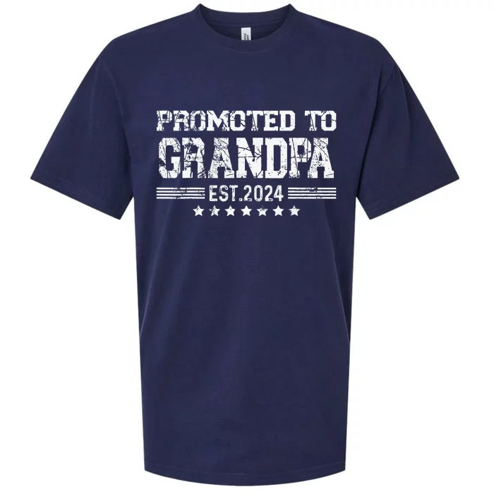 Promoted To Grandpa 2024 Soon To Be Popi Funny New Dad Sueded Cloud Jersey T-Shirt