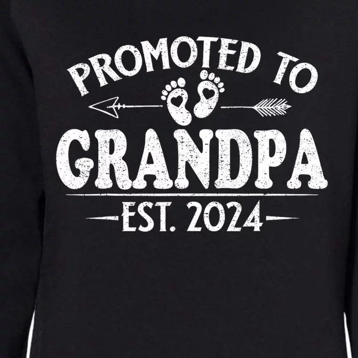 Promoted To Grandpa Est. 2024 Grandparents Baby Announcement Womens California Wash Sweatshirt