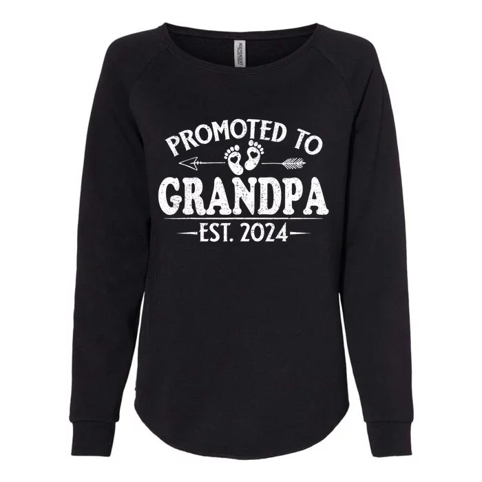 Promoted To Grandpa Est. 2024 Grandparents Baby Announcement Womens California Wash Sweatshirt