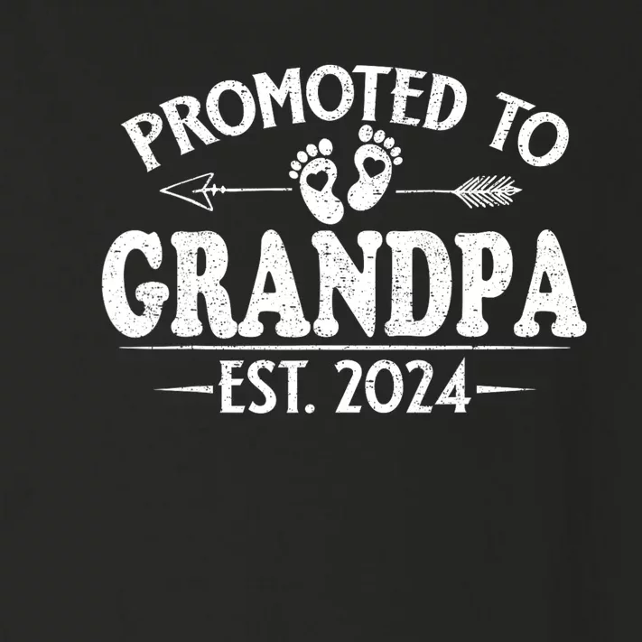 Promoted To Grandpa Est. 2024 Grandparents Baby Announcement Toddler Long Sleeve Shirt