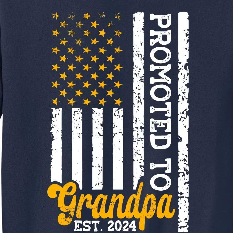 Promoted To Grandpa Est 2024 First Time Grandpa Patriotic Sweatshirt