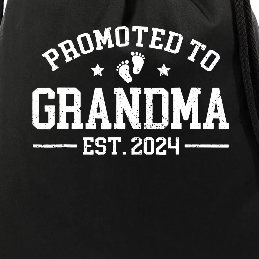 Promoted To Grandma Est 2024 Grandparents Baby Announcement Drawstring Bag