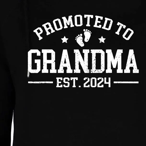 Promoted To Grandma Est 2024 Grandparents Baby Announcement Womens Funnel Neck Pullover Hood