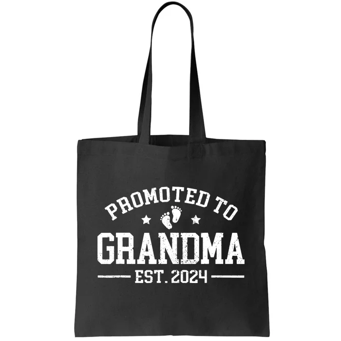 Promoted To Grandma Est 2024 Grandparents Baby Announcement Tote Bag