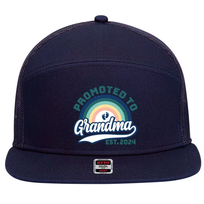 Promoted To Grandma 2024 Soon To Be Grandmother New Grandma 7 Panel Mesh Trucker Snapback Hat