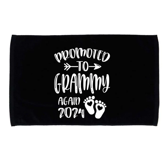 Promoted To Grammy Again 2024 Soon To Be Grandparents Again Microfiber Hand Towel