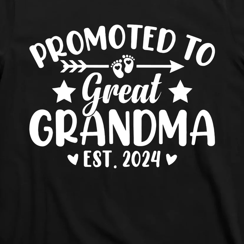 Promoted To Great Grandma 2024 Soon To Be Great Grandmother T-Shirt