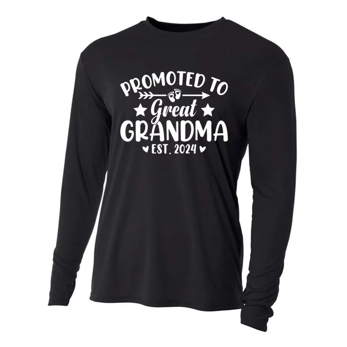 Promoted To Great Grandma 2024 Soon To Be Great Grandmother Cooling Performance Long Sleeve Crew