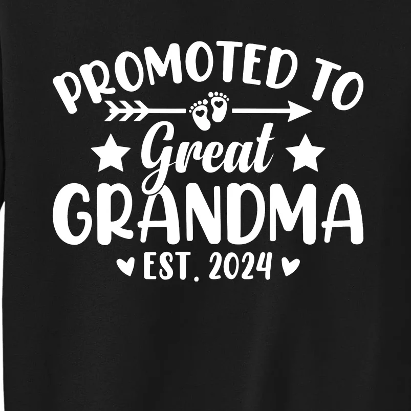 Promoted To Great Grandma 2024 Soon To Be Great Grandmother Tall Sweatshirt