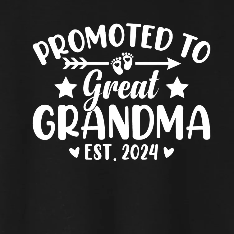 Promoted To Great Grandma 2024 Soon To Be Great Grandmother Women's Crop Top Tee