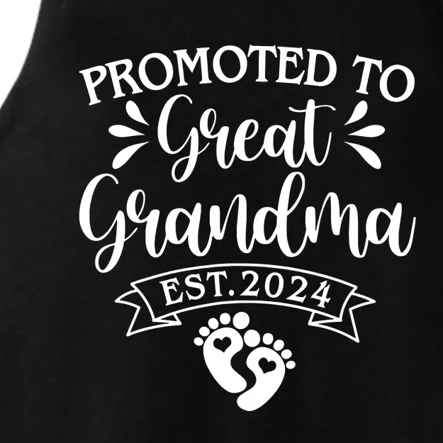 Promoted To Great Grandma Est 2024 Baby Announcement Ladies Tri-Blend Wicking Tank