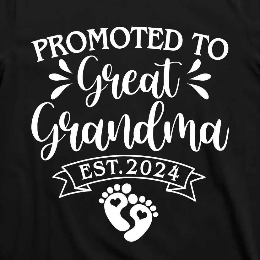 Promoted To Great Grandma Est 2024 Baby Announcement T-Shirt