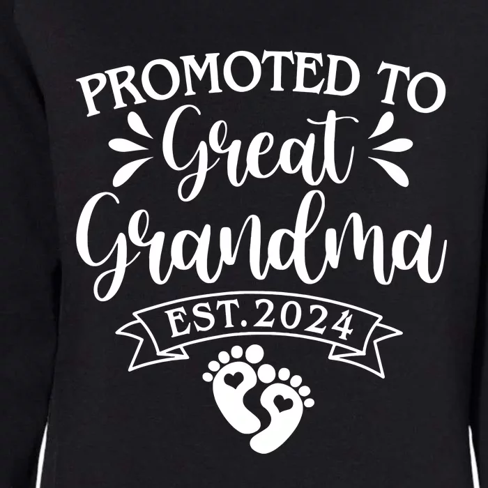 Promoted To Great Grandma Est 2024 Baby Announcement Womens California Wash Sweatshirt