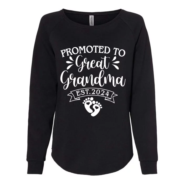 Promoted To Great Grandma Est 2024 Baby Announcement Womens California Wash Sweatshirt