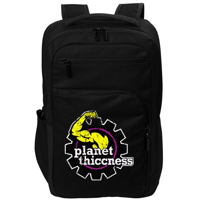 Planet Thiccness Gym Thickness Funny Joke Workout Lover Impact Tech Backpack