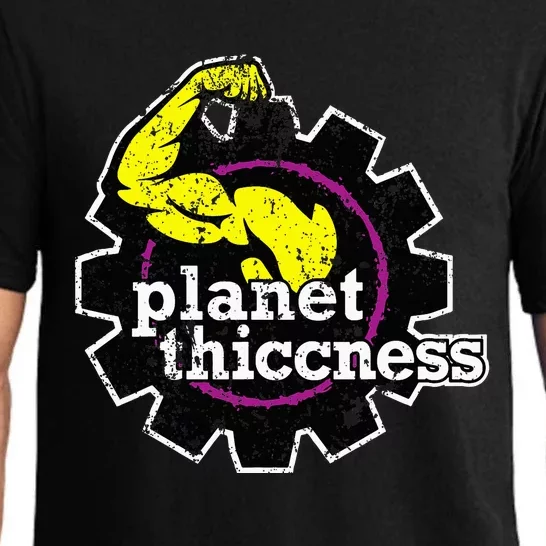 Planet Thiccness Gym Thickness Funny Joke Workout Lover Pajama Set