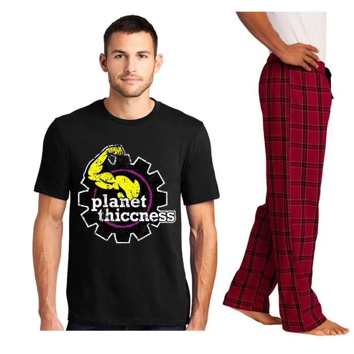 Planet Thiccness Gym Thickness Funny Joke Workout Lover Pajama Set