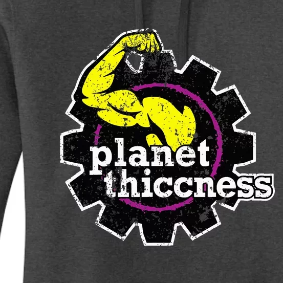 Planet Thiccness Gym Thickness Funny Joke Workout Lover Women's Pullover Hoodie