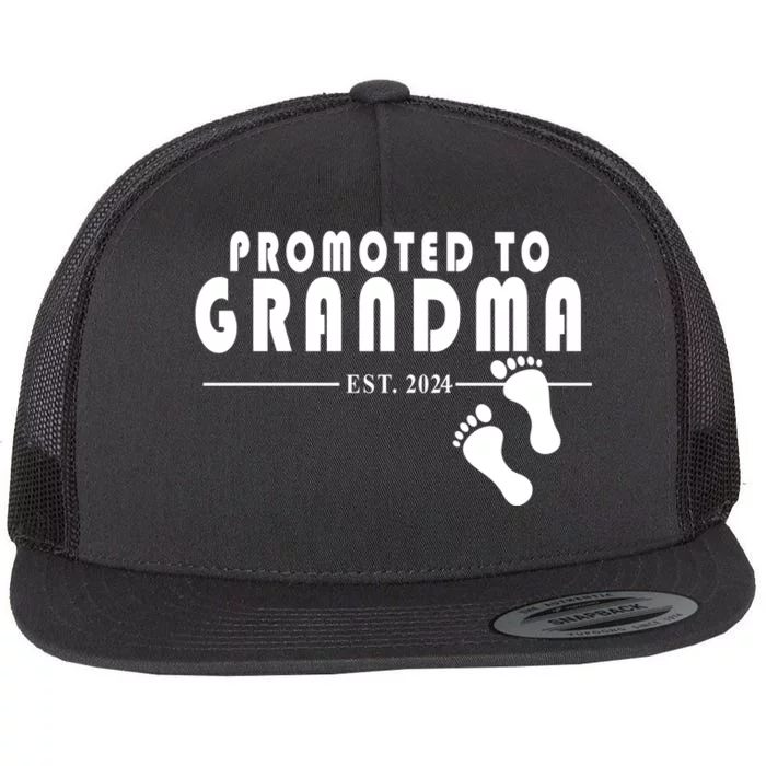 Promoted To Grandma Established 2024 Flat Bill Trucker Hat