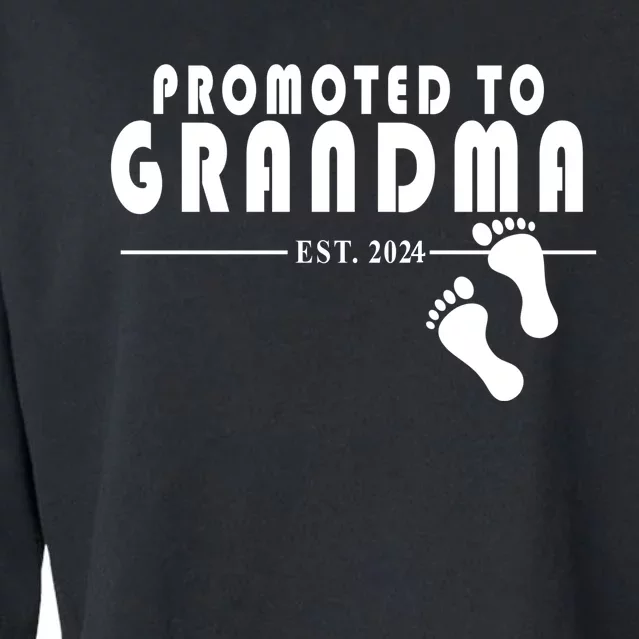 Promoted To Grandma Established 2024 Cropped Pullover Crew