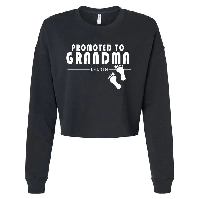 Promoted To Grandma Established 2024 Cropped Pullover Crew