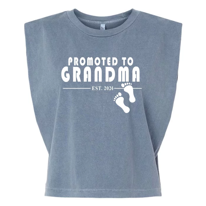 Promoted To Grandma Established 2024 Garment-Dyed Women's Muscle Tee