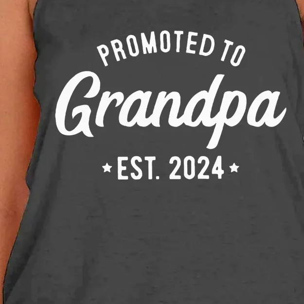 Promoted To Grandpa 2024 Soon To Be Grandfather New Grandpa Women's Knotted Racerback Tank