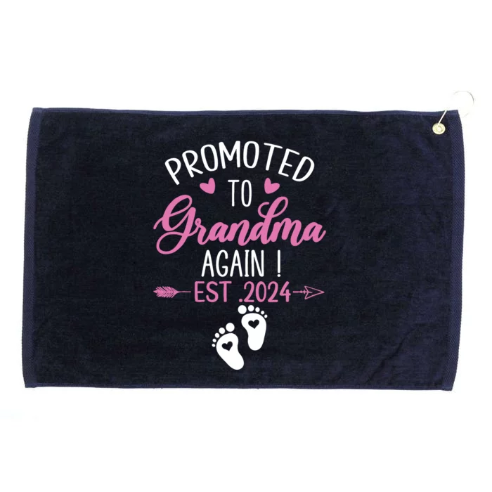 Promoted To Grandma 2024 Again Grandma Pregnancy Est 2024 Grommeted Golf Towel