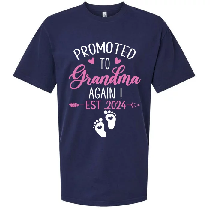 Promoted To Grandma 2024 Again Grandma Pregnancy Est 2024 Sueded Cloud Jersey T-Shirt