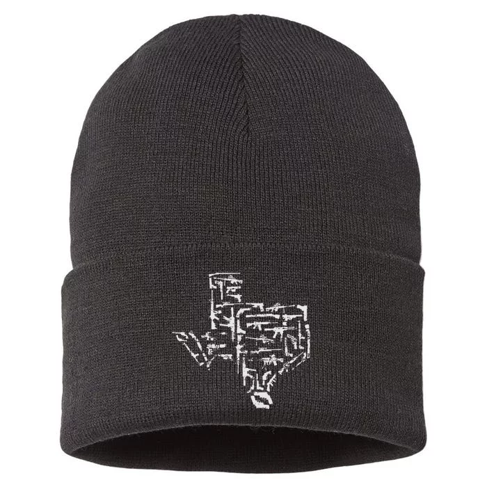 Patriotic Texan Guns Usa Gift Texas Sustainable Knit Beanie