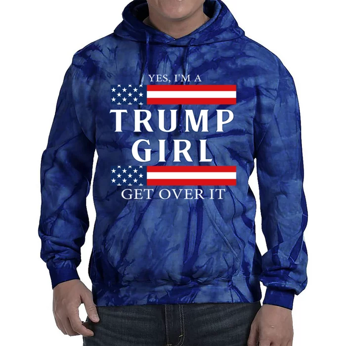 Proud Trump Girl Vote America Flag Gift Tie Dye Hoodie