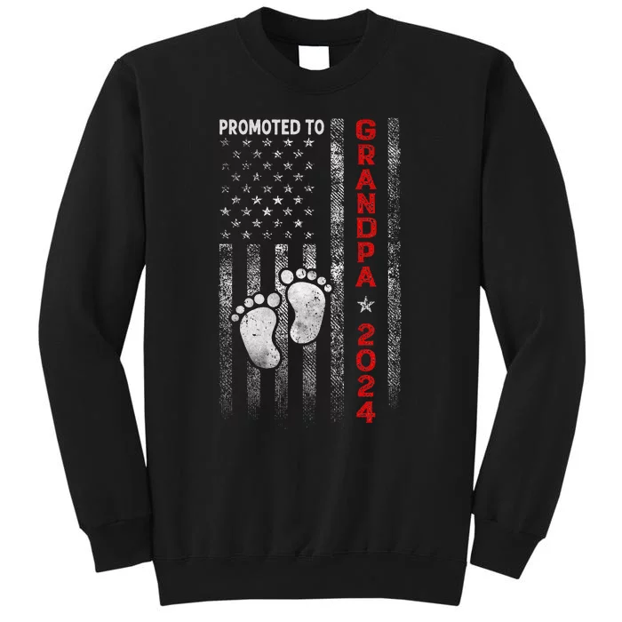 Promoted To Grandpa 2024 American Flag Tall Sweatshirt