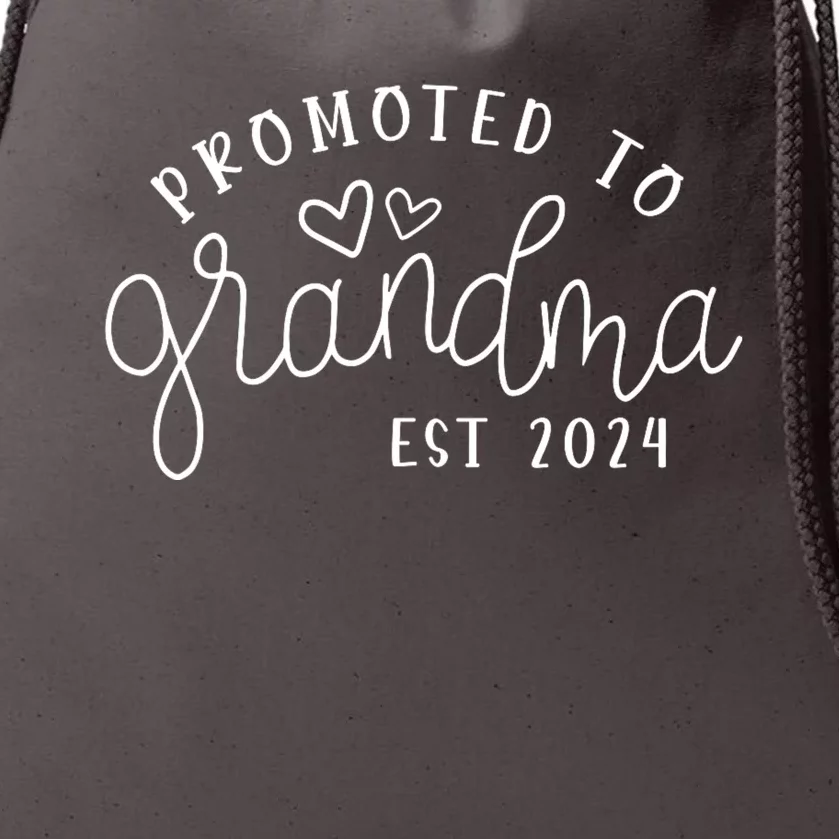 Promoted To Grandma Est 2024 New Grandma Mothers Day Drawstring Bag