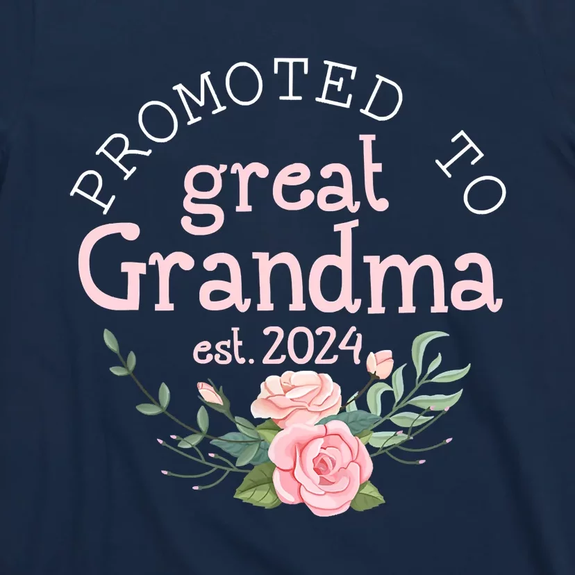 Promoted To Great Grandma Est 2024 Women First Time Grandma T-Shirt