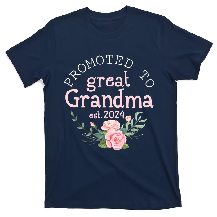 Promoted To Great Grandma Est 2024 Women First Time Grandma T-Shirt