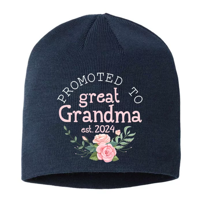 Promoted To Great Grandma Est 2024 Women First Time Grandma 8 1/2in Sustainable Knit Beanie