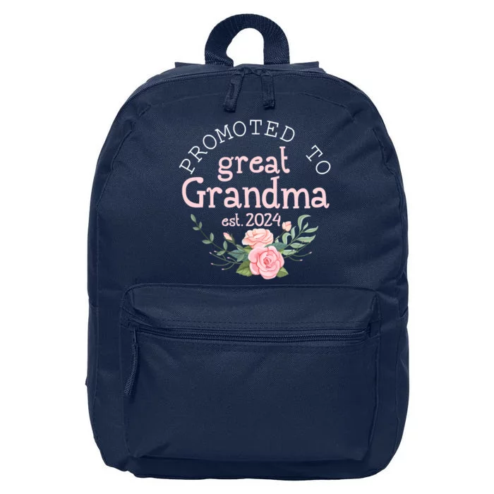 Promoted To Great Grandma Est 2024 Women First Time Grandma 16 in Basic Backpack