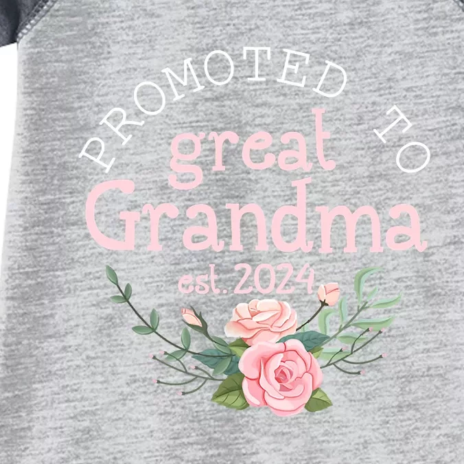 Promoted To Great Grandma Est 2024 Women First Time Grandma Infant Baby Jersey Bodysuit