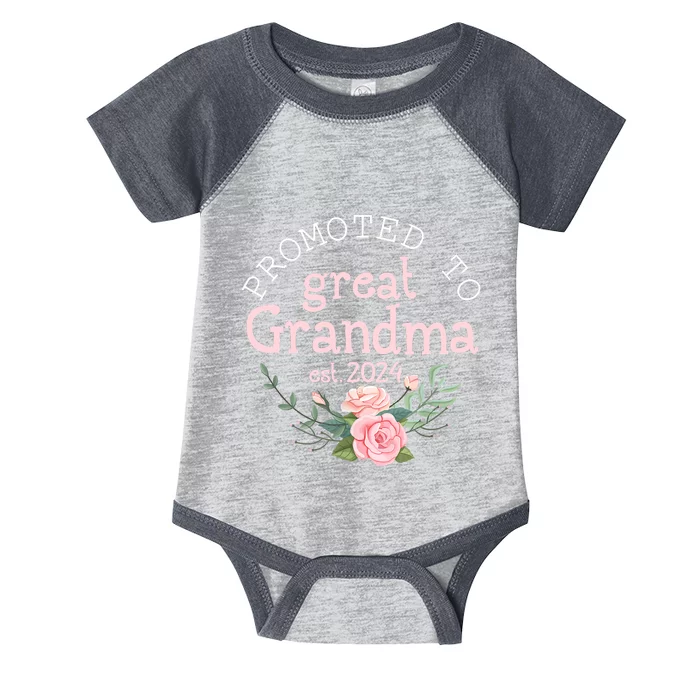 Promoted To Great Grandma Est 2024 Women First Time Grandma Infant Baby Jersey Bodysuit