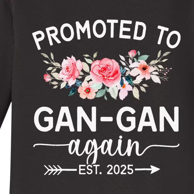 Promoted To Gangan Again Est 2025 Pregnancy Announcement Baby Long Sleeve Bodysuit