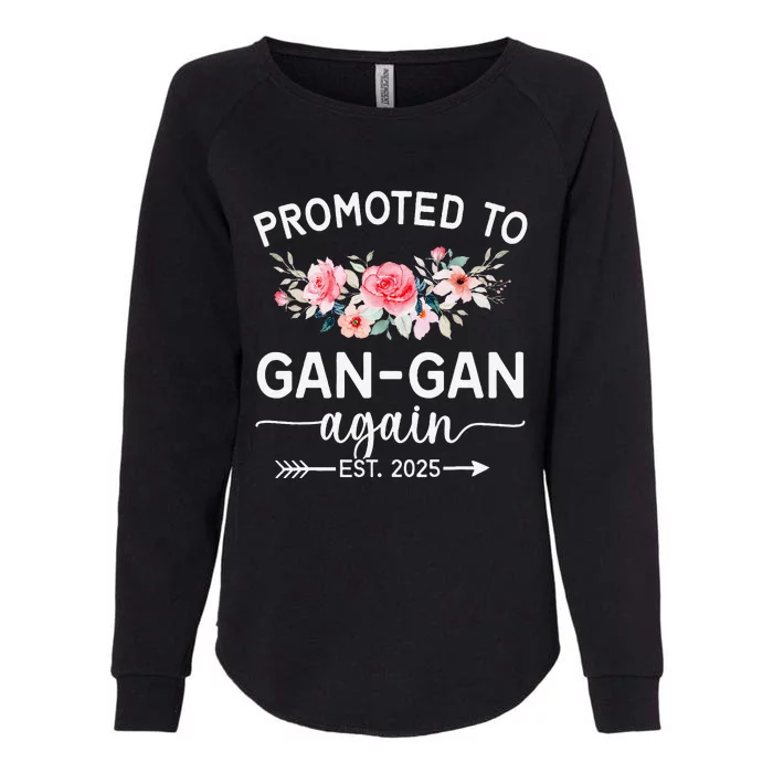 Promoted To Gangan Again Est 2025 Pregnancy Announcement Womens California Wash Sweatshirt