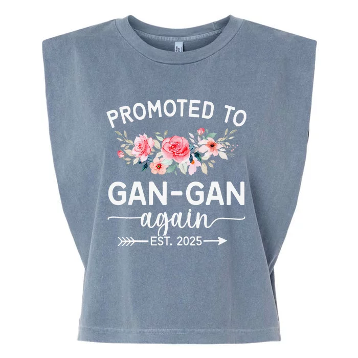 Promoted To Gangan Again Est 2025 Pregnancy Announcement Garment-Dyed Women's Muscle Tee