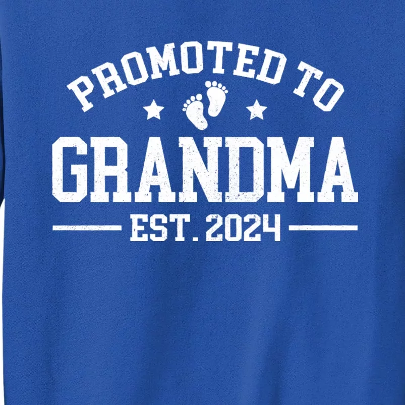 Promoted To Grandma Est. 2024 Grandparents Baby Announcement Tall Sweatshirt