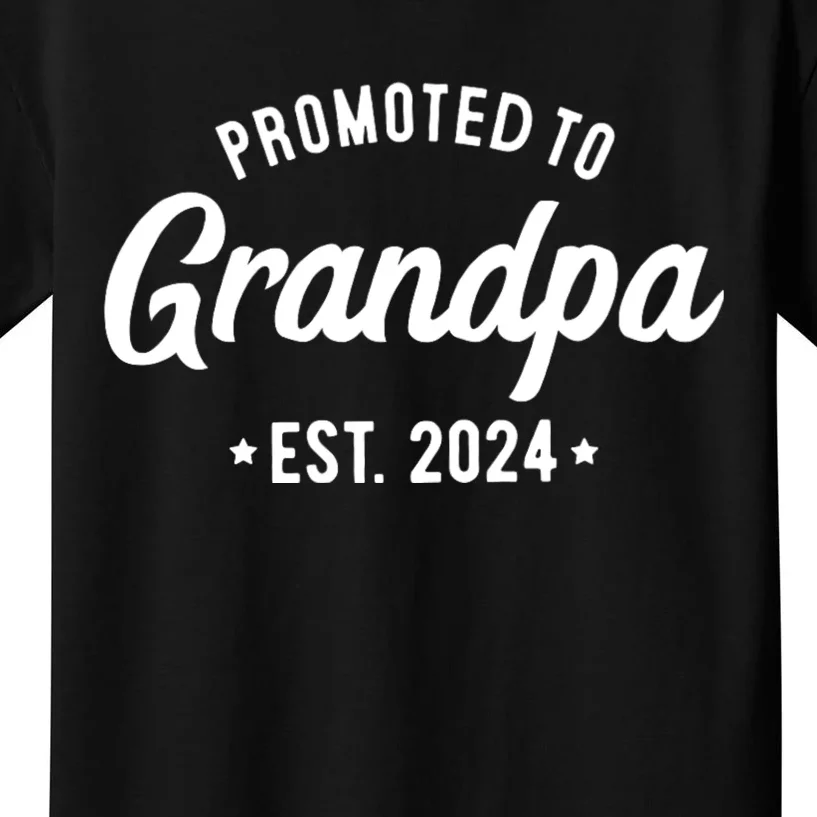 Promoted To Grandpa 2024 Soon To Be Grandfather New Grandpa Kids T-Shirt