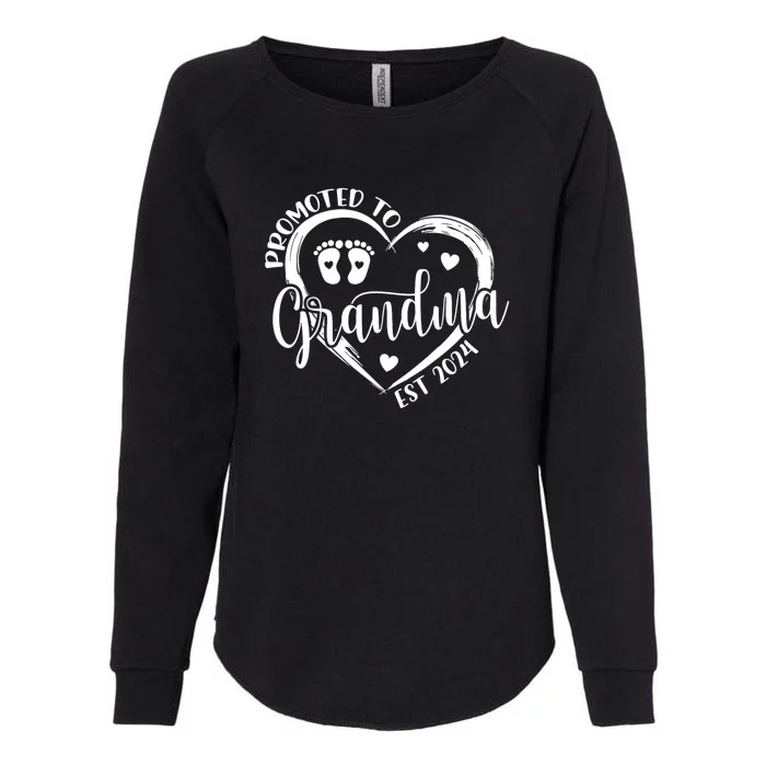 Promoted To Grandma Est. 2024 Grandparents Baby Announcement Womens California Wash Sweatshirt