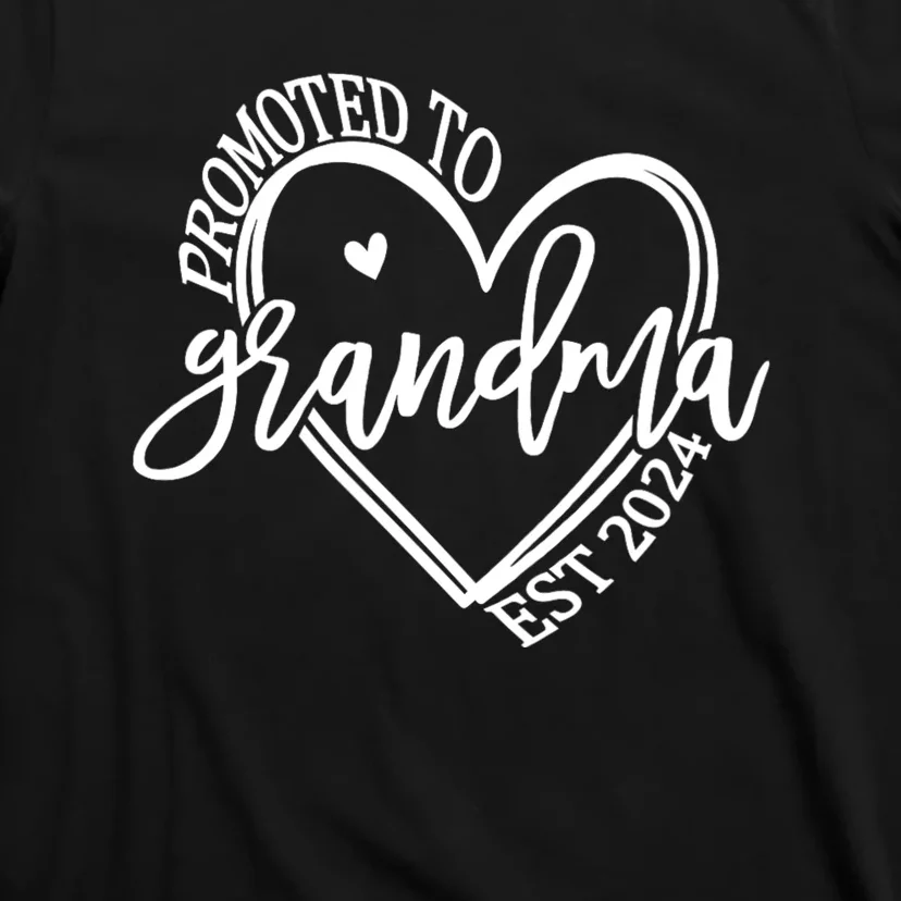 Promoted To Grandma Est. 2024 Grandparents Baby Announcement T-Shirt