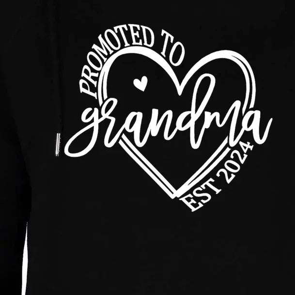 Promoted To Grandma Est. 2024 Grandparents Baby Announcement Womens Funnel Neck Pullover Hood